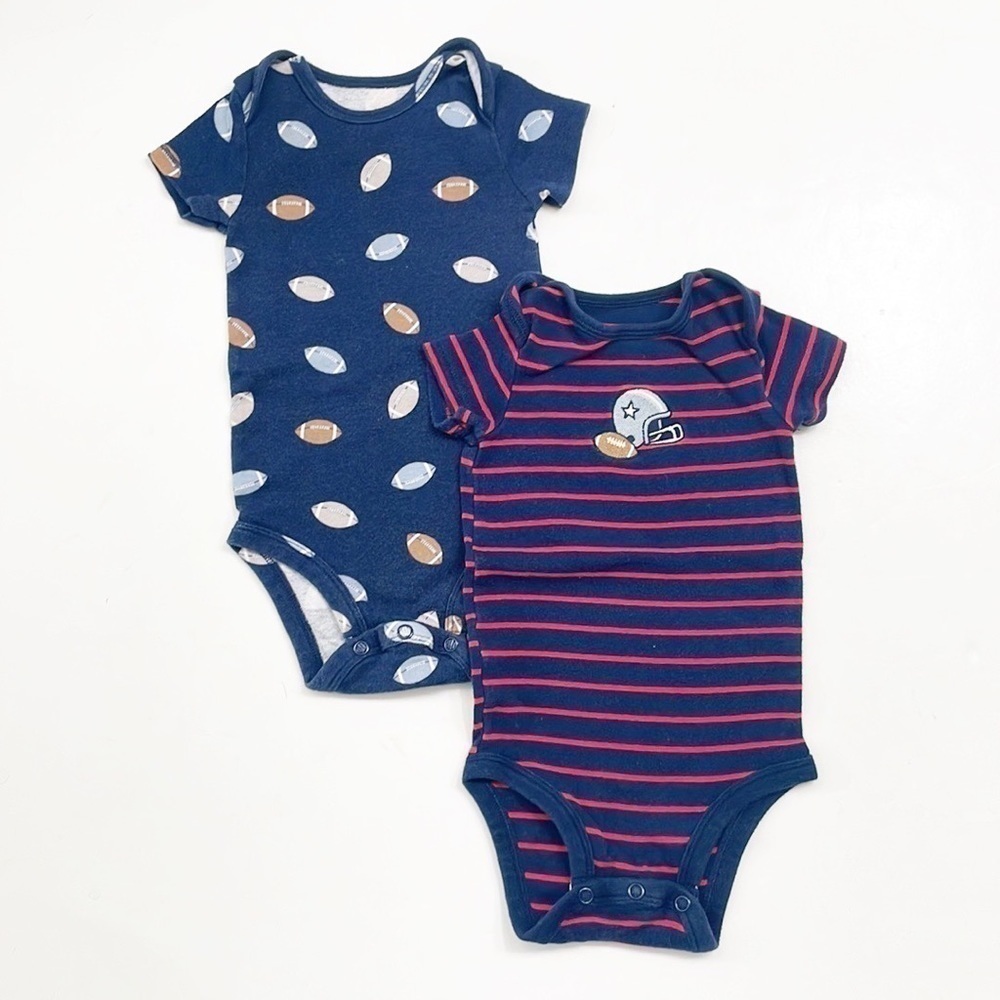 Carter's football print baby bodysuits